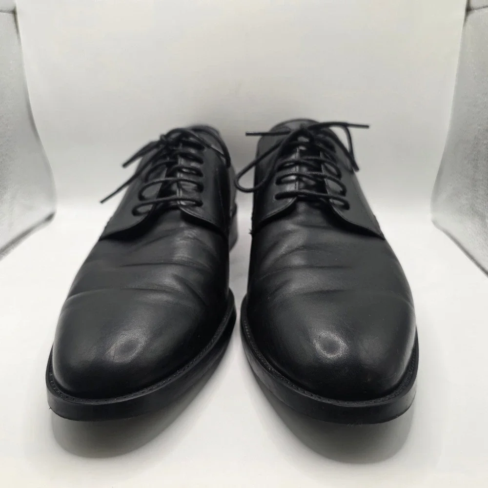 Cole Haan Grand Mens Black Leather Plain Toe Derby Dress Shoes C32351 Size 10M